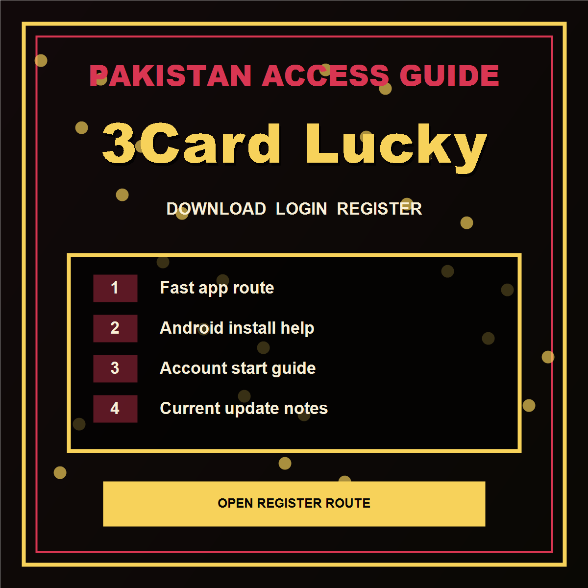 3Card Lucky Pakistan APK download and install notes visual